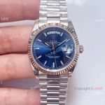 (EW)Swiss 3255 Rolex Day Date 36mm Watch Stainless Steel President Blue Dial